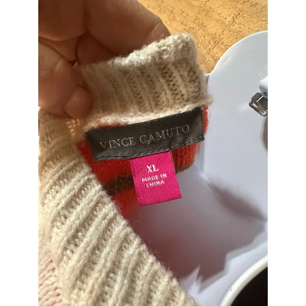 VINCE CAMUTO Women’sFall Autumn Pumpkin Sweater Size XL EUC